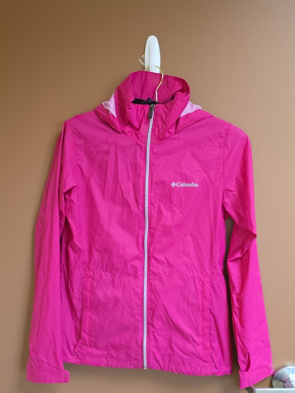 Columbia Lightweight Rain Jacket Hooded Pink Size [Insert Size S